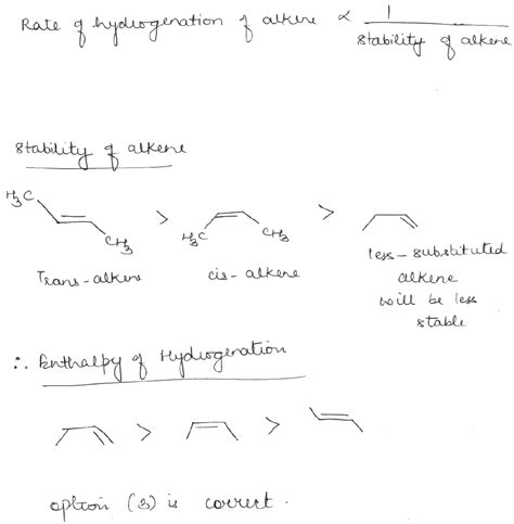 heat of hydrogenation depends on|decreasing order of hydrogenation.